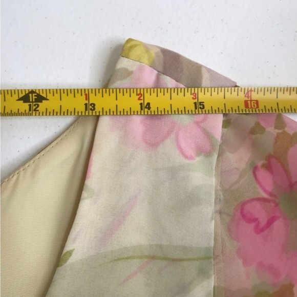 Vintage 1970s Floral Chiffon Maxi Dress Long Sleeve Tie Belt Back Zip Medium - Picture 9 of 14